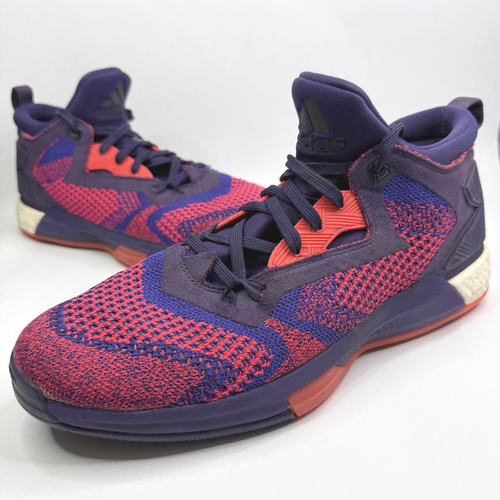 Adidas D Lillard 2 Boost Primeknit Mens 12 Purple Red Q16510 Limited Edition